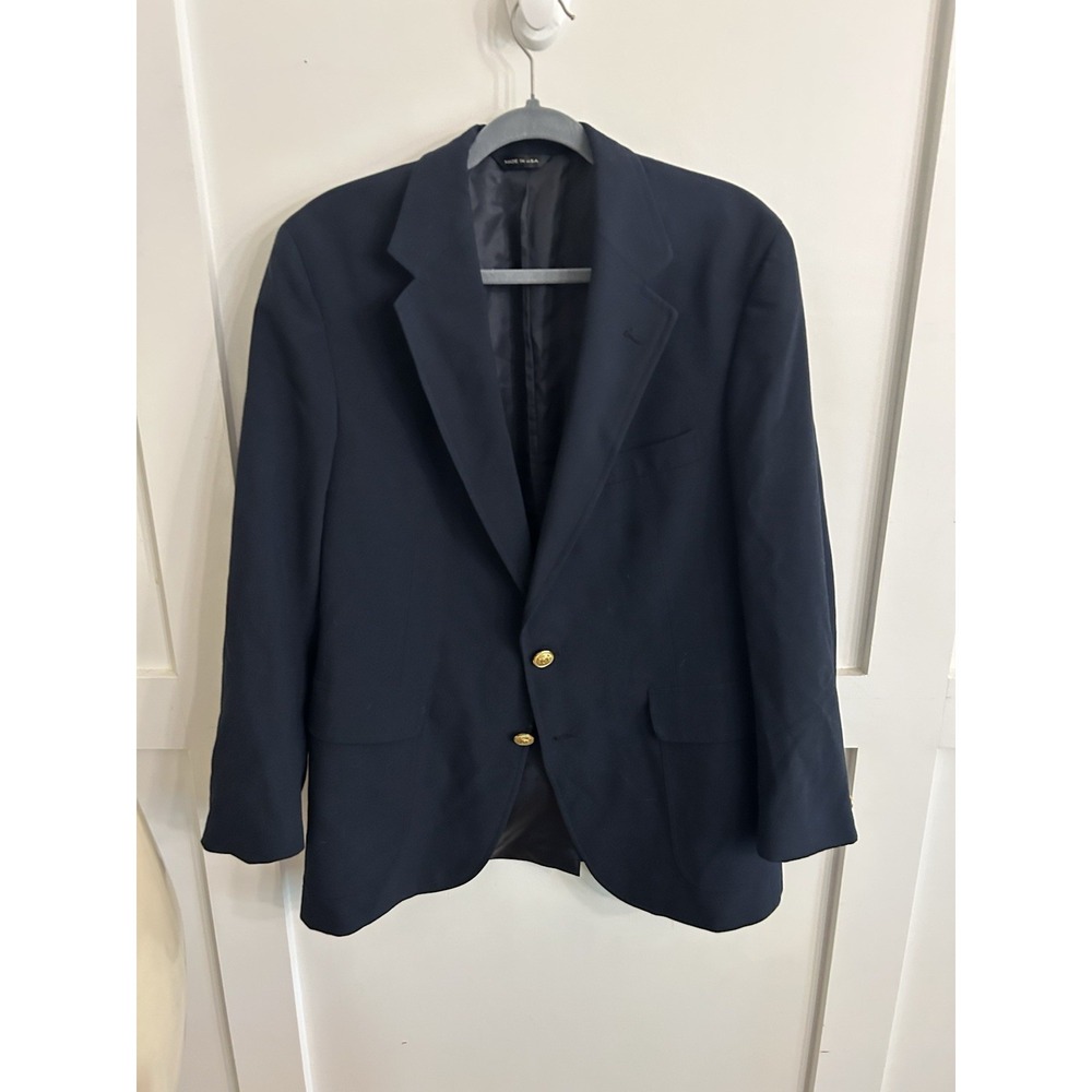 VTG Polo University Club RALPH LAUREN NAVY BLAZER Gold Buttons Preppy Chest 42